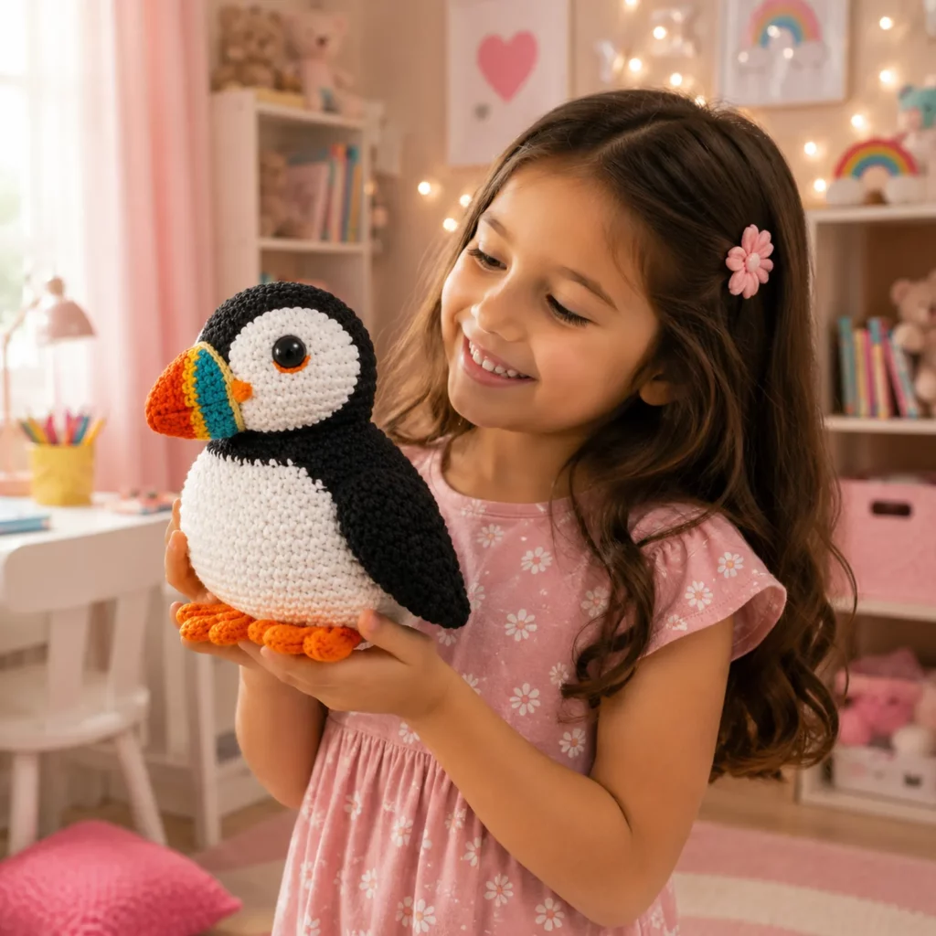 Puffin Amigurumi Crochet Pattern (Free)- A Cute Seabird Plush With Big Beak, Round Belly, and Flipper Wings_result