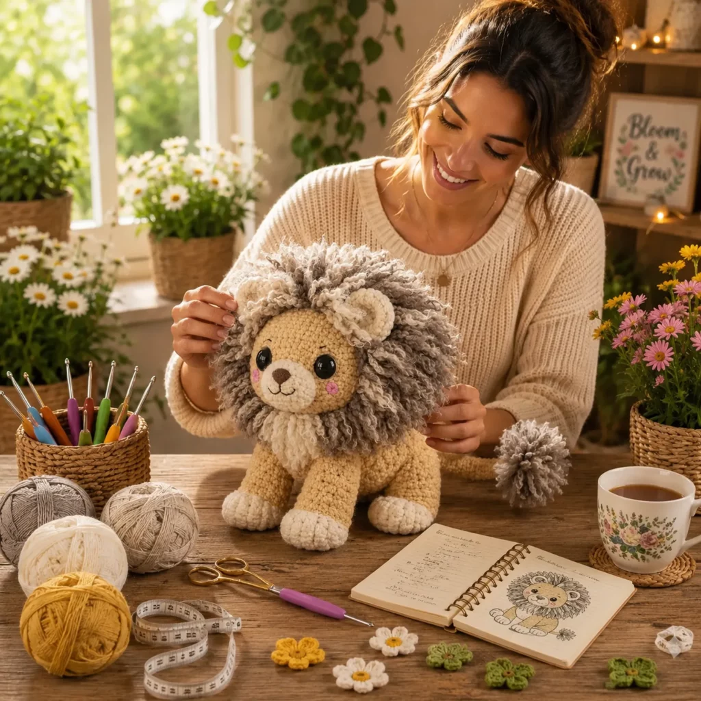 Crochet Lion Amigurumi Crochet Pattern With Fluffy Mane, Cute Face, and Cuddly Body 3_result