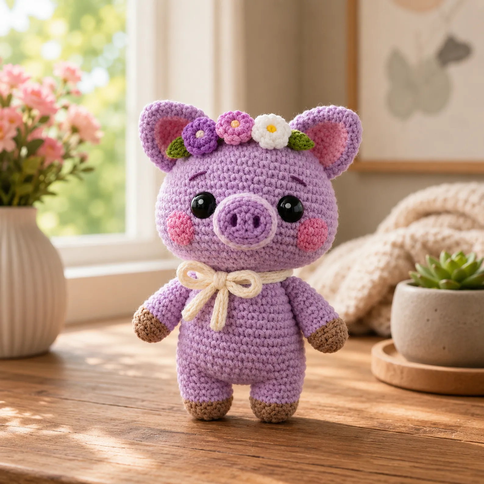 Crochet Pig Amigurumi Crochet Pattern With Flower Crown, Sweet Snout, and Tiny Hooves 2_result