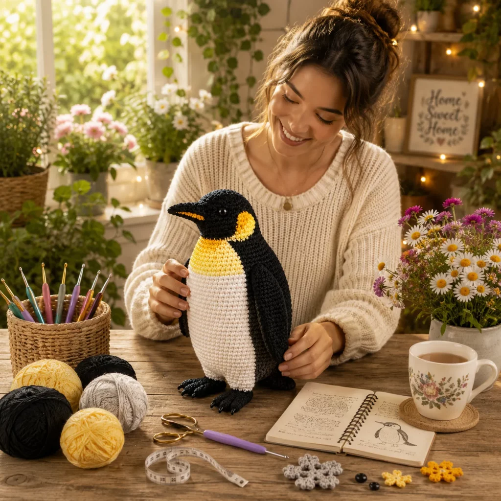 Penguin Amigurumi Crochet Pattern With Smooth Color Blocking and Standing Body Shape 1_result