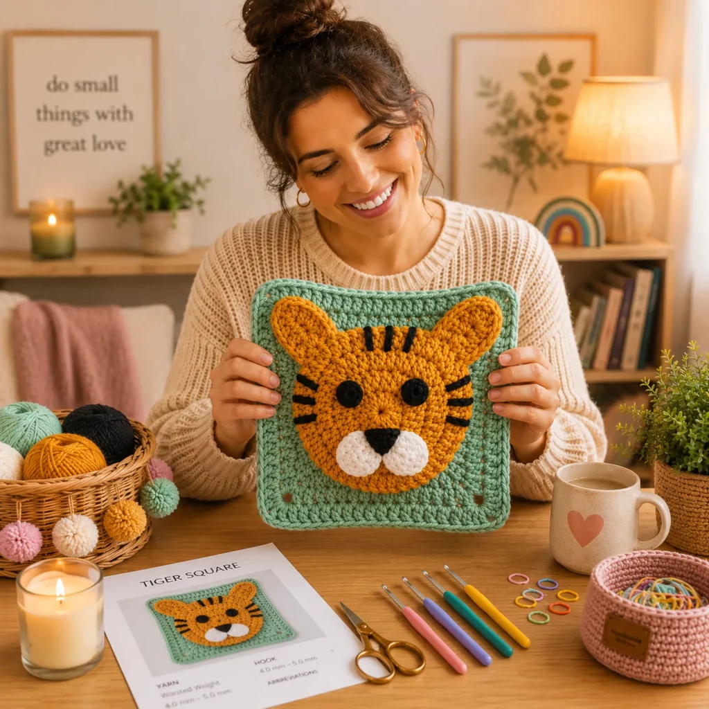 Tiger Granny Square Crochet Pattern 2_result
