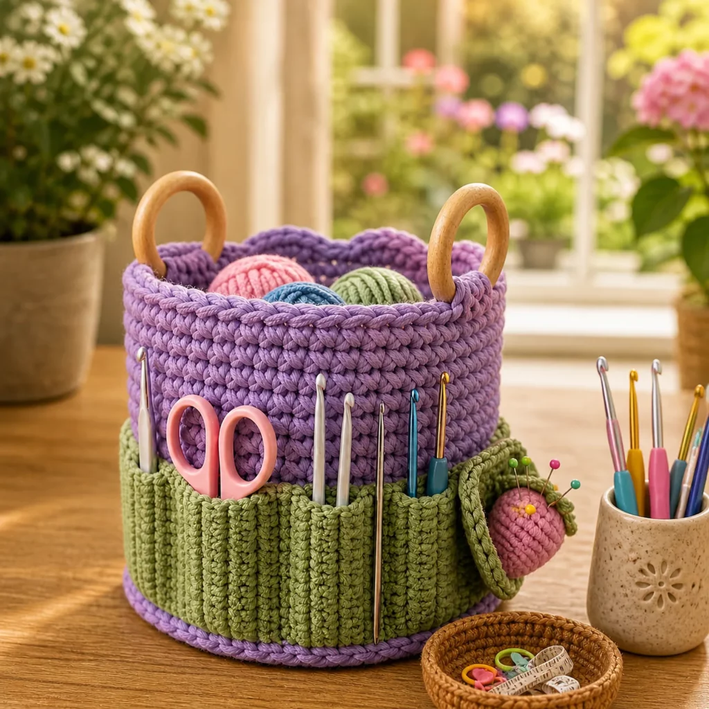 Crochet Tool Organizer Basket Pattern 1