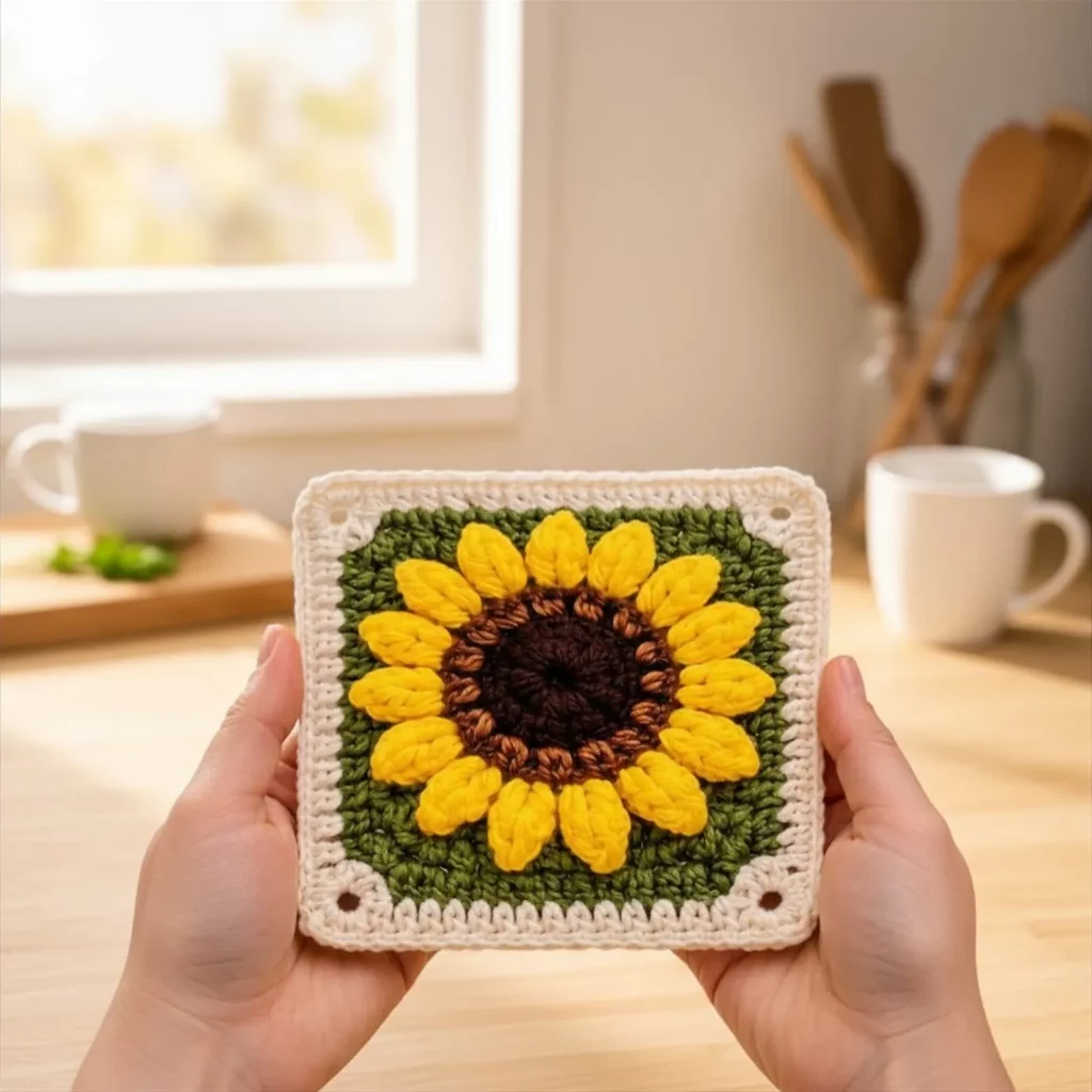 Sunflower Granny Square Crochet Pattern (Free Crochet Pattern + Step-by-Step Crochet Tutorial for Beginners)_result
