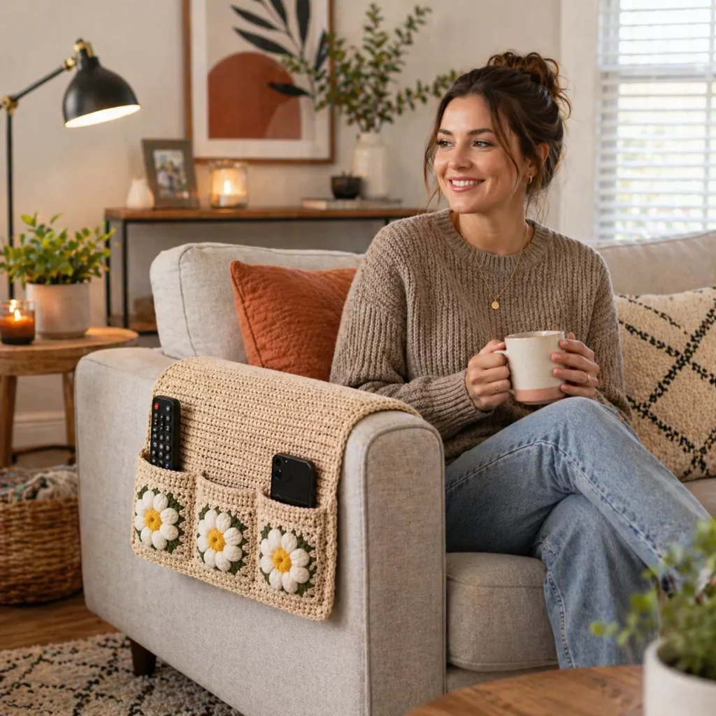 Crochet Sofa Armrest Organizer Pattern 2