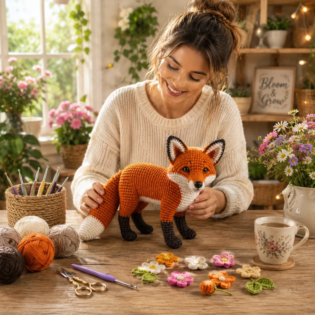 Crochet Fox Amigurumi Crochet Pattern With Realistic Face, White Chest, and Fluffy Tail Tip 1_result