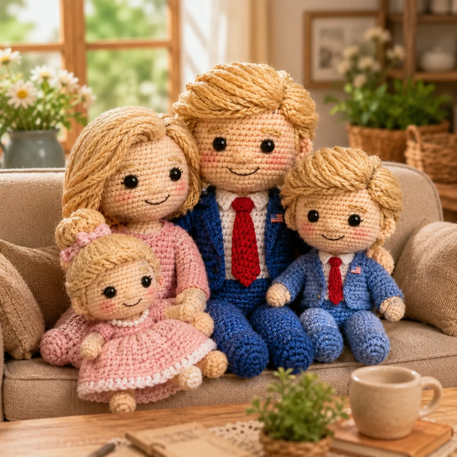 Crochet Suit Amigurumi Pattern (Free)- Easy Business Doll With Blonde Hair, Red Tie, and Tiny Jacket Details 1_result