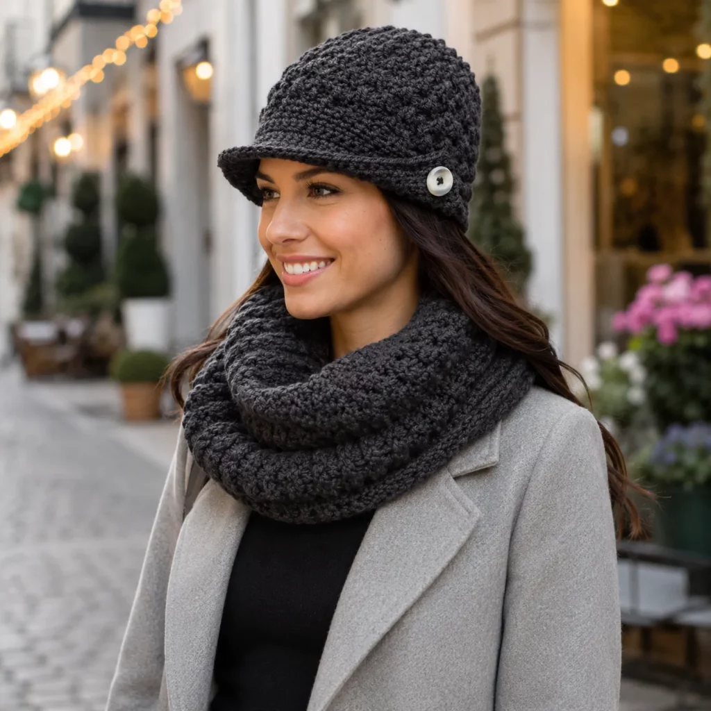 Chic Textured Crochet Newsboy Hat Pattern – A Stylish Brimmed Beanie for Everyday Wear 2_result