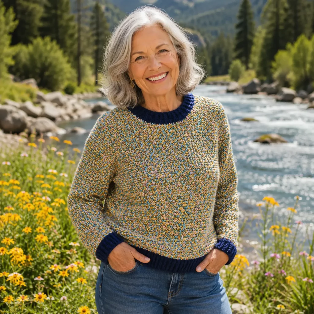 Cozy Speckled Crochet Pattern for a Women's Oversized Sweater 3_result