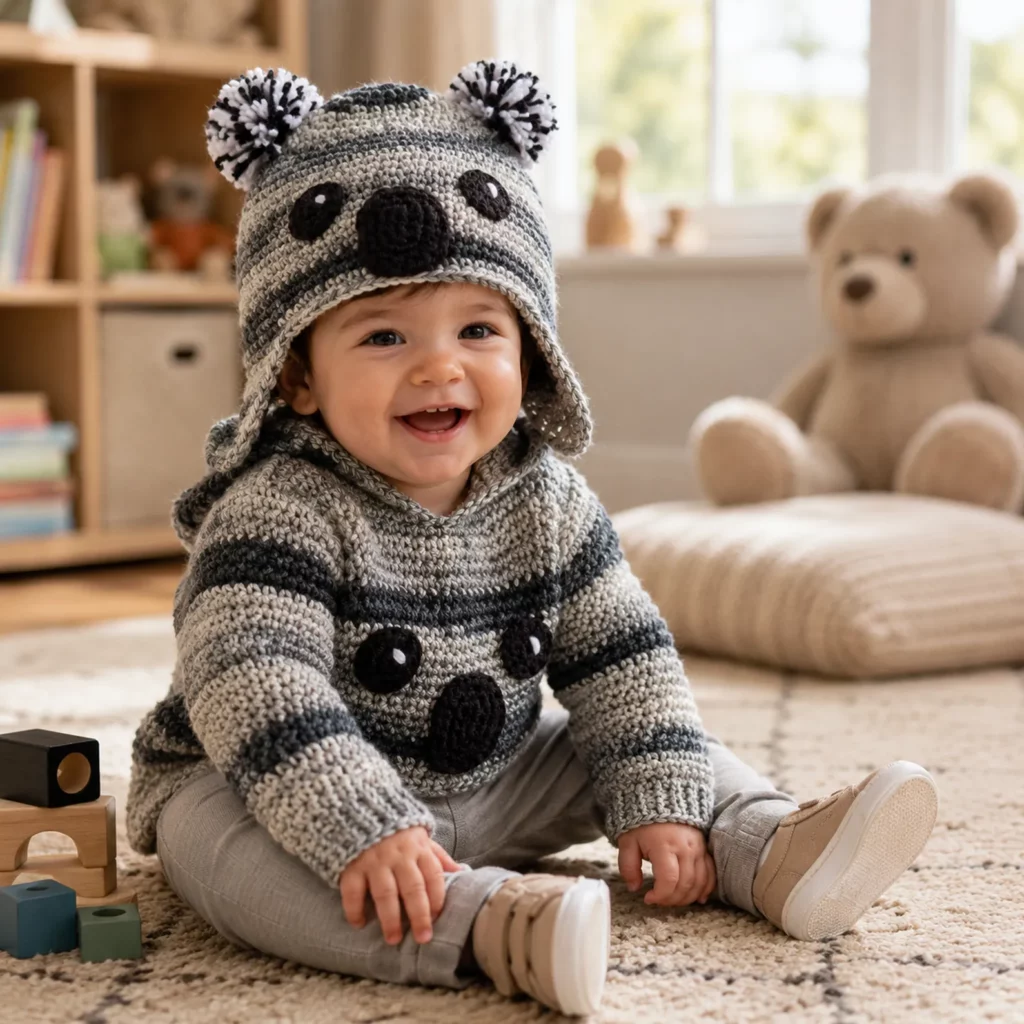 Adorable Koala Earflap Hat Crochet Pattern- A Fun and Cozy DIY Project for Kids_result
