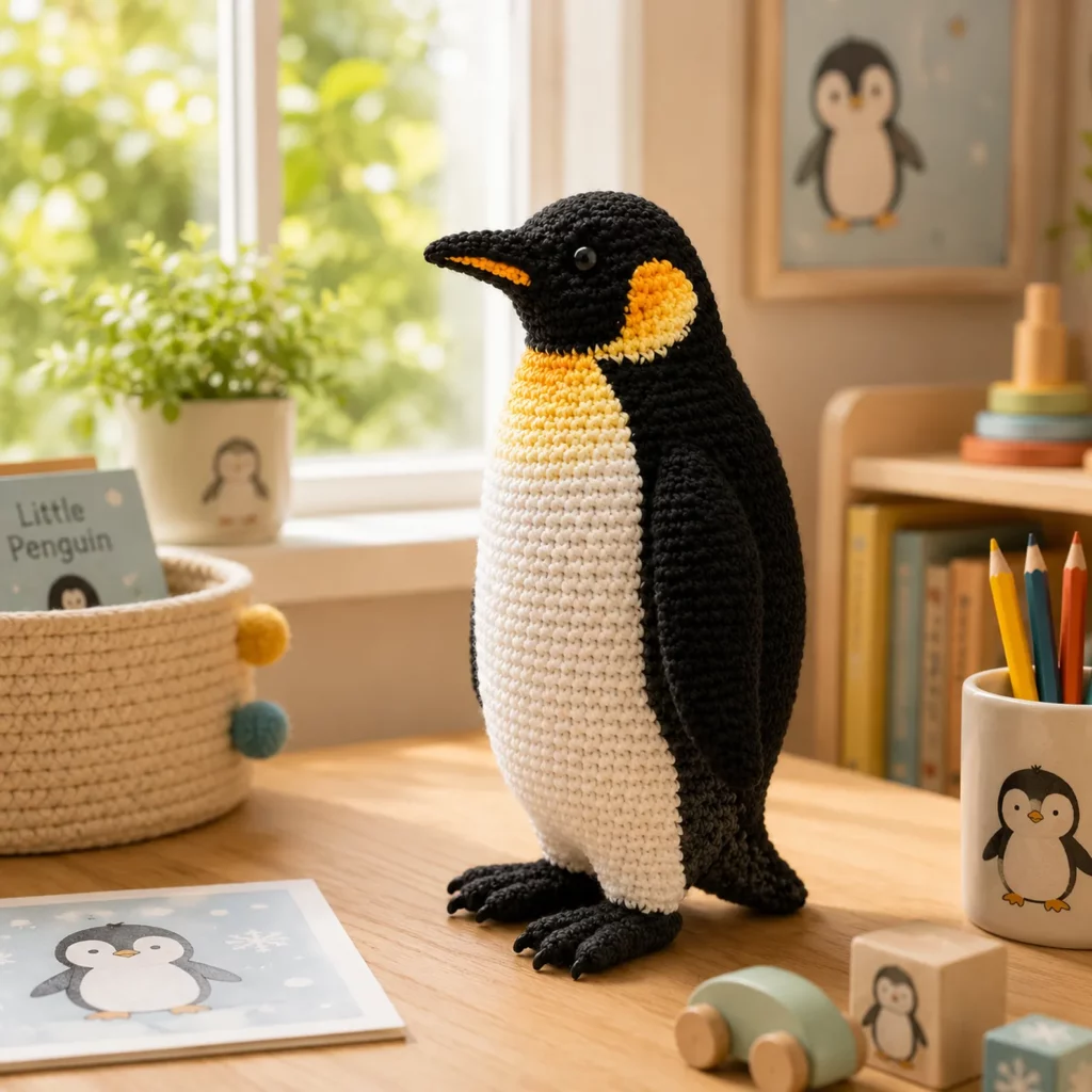 Penguin Amigurumi Crochet Pattern With Smooth Color Blocking and Standing Body Shape_result