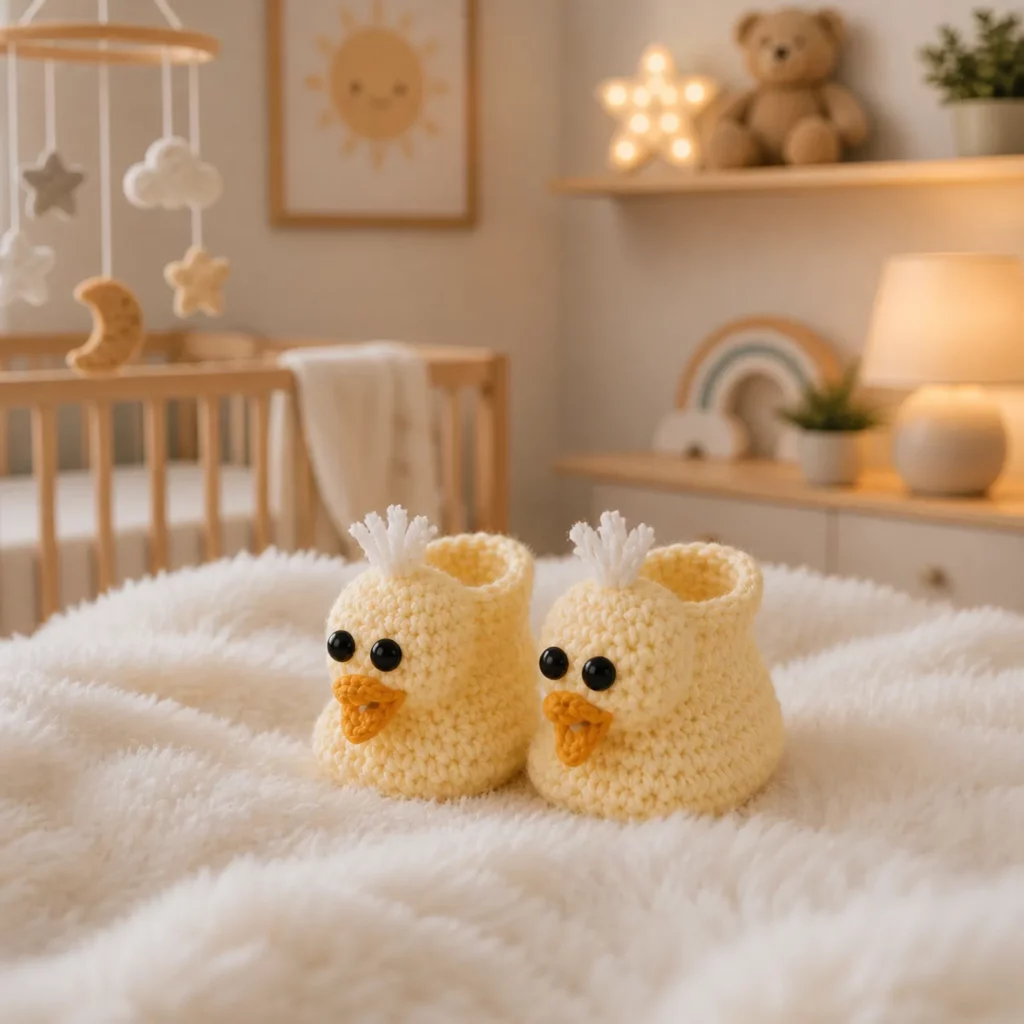 Chick Baby Booties Crochet Pattern