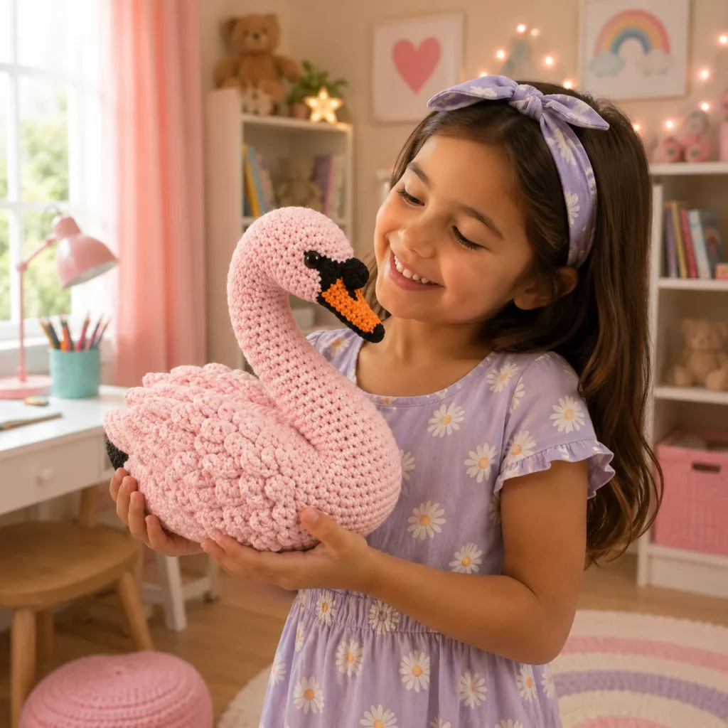 Swan Amigurumi Crochet Pattern (Free)- A Beautiful Plush Swan With Layered Wings, Long Neck, and Two-Tone Beak 2_result