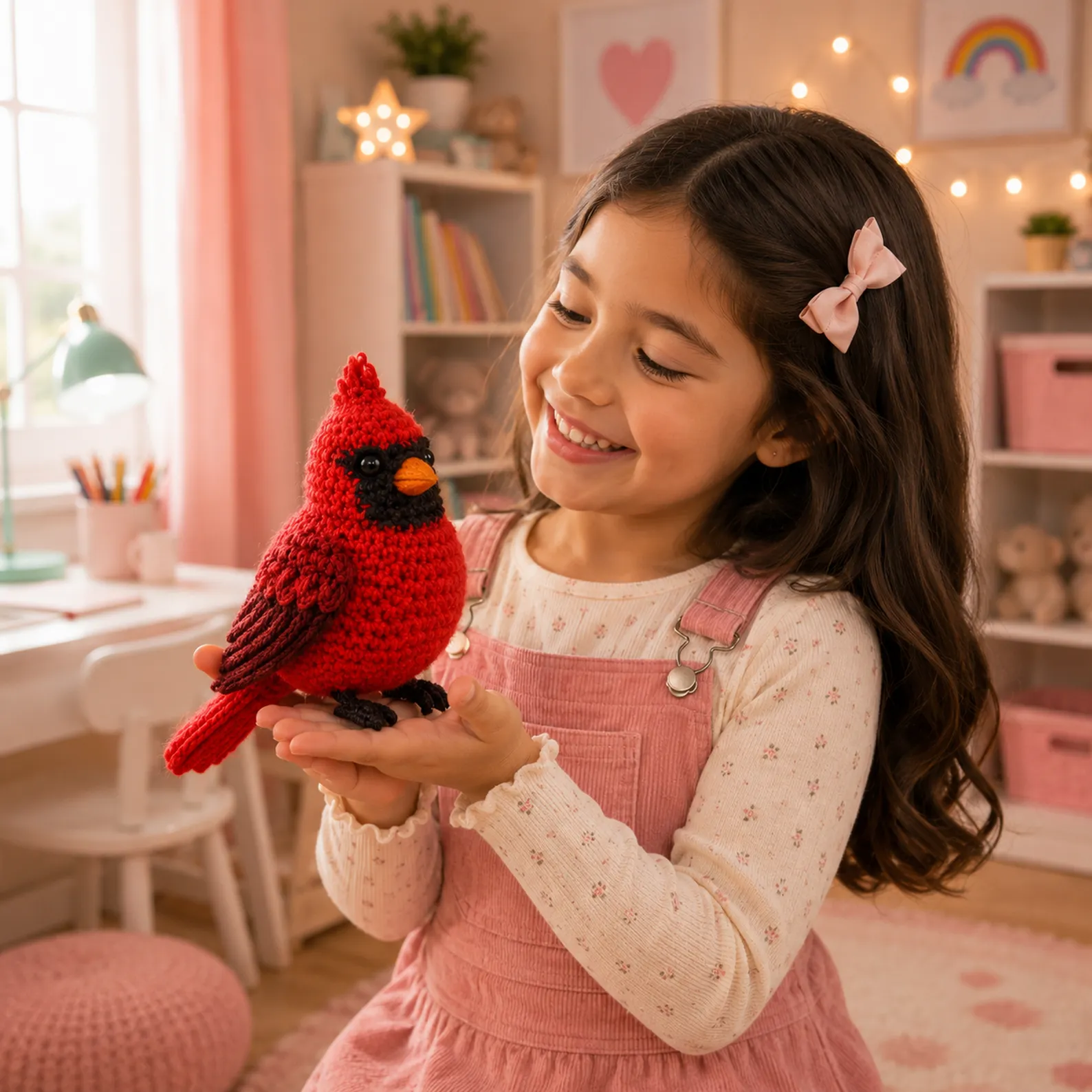 Cardinal Amigurumi Crochet Pattern (Free)- A Bright Red Bird Plush With Crest, Mask Face, and Layered Wings 1_result