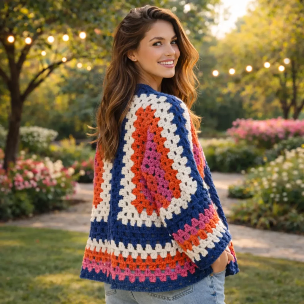 Hexagon Cardigan Crochet Pattern 3