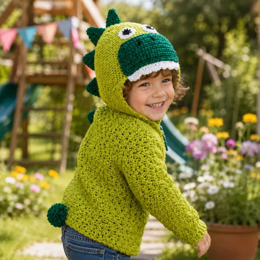 Adorable Dinosaur Hooded Sweater Crochet Pattern – A Cozy DIY Crochet Project for Little Dino Lovers 2_result
