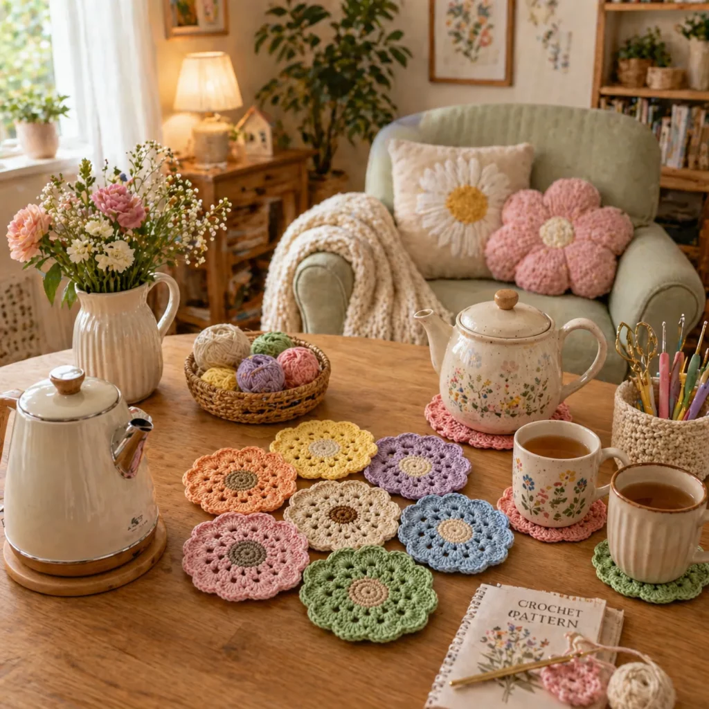 Flower Crochet Coaster Pattern 4_result
