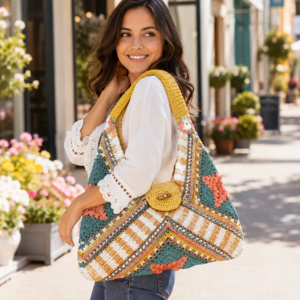 Beautiful Patchwork Crochet Shoulder Bag Pattern You'll Love to Make_result