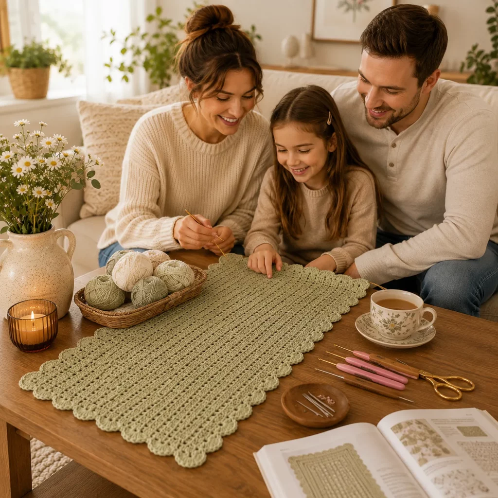 Elegant Lace Table Runner Crochet Pattern (Free) 1
