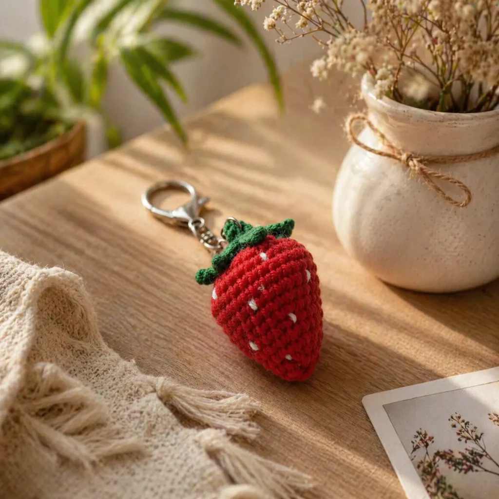 Mini Strawberry Keychain Crochet Pattern 2_result