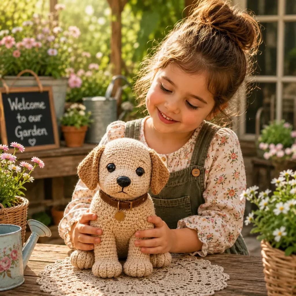 change color of object look to right and add happy diffirent kid, different wearing, carrying object in beauty garden house, 1-1 size 2_result