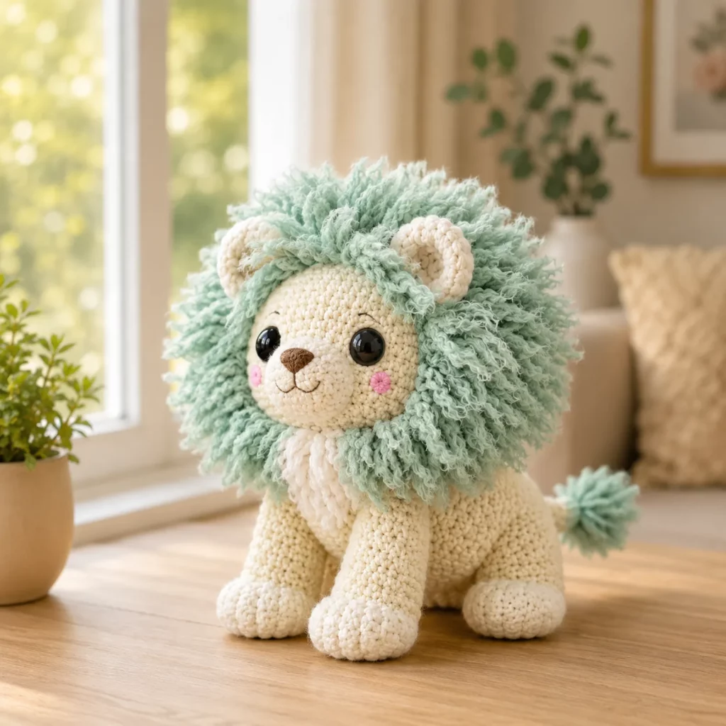 Crochet Lion Amigurumi Crochet Pattern With Fluffy Mane, Cute Face, and Cuddly Body 2_result