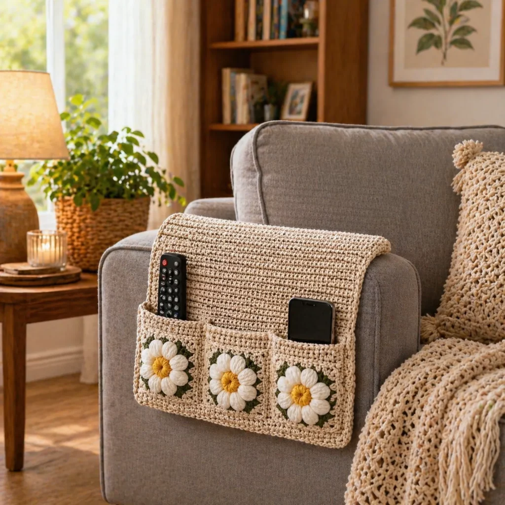 Crochet Sofa Armrest Organizer Pattern 3