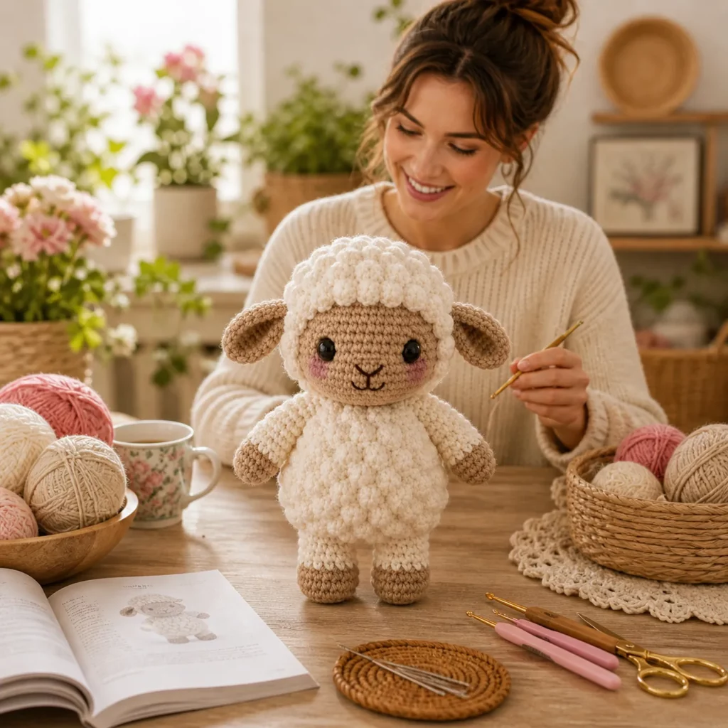 Fluffy Amigurumi Lamb Crochet Pattern (Free)- A Cute, Beginner-Friendly Plush With Bobble “Wool” 1_result