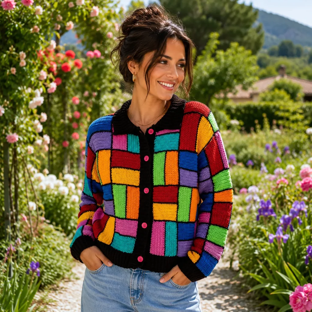Colorful Patchwork Crochet Pattern for a Women's Statement Cardigan 3_result