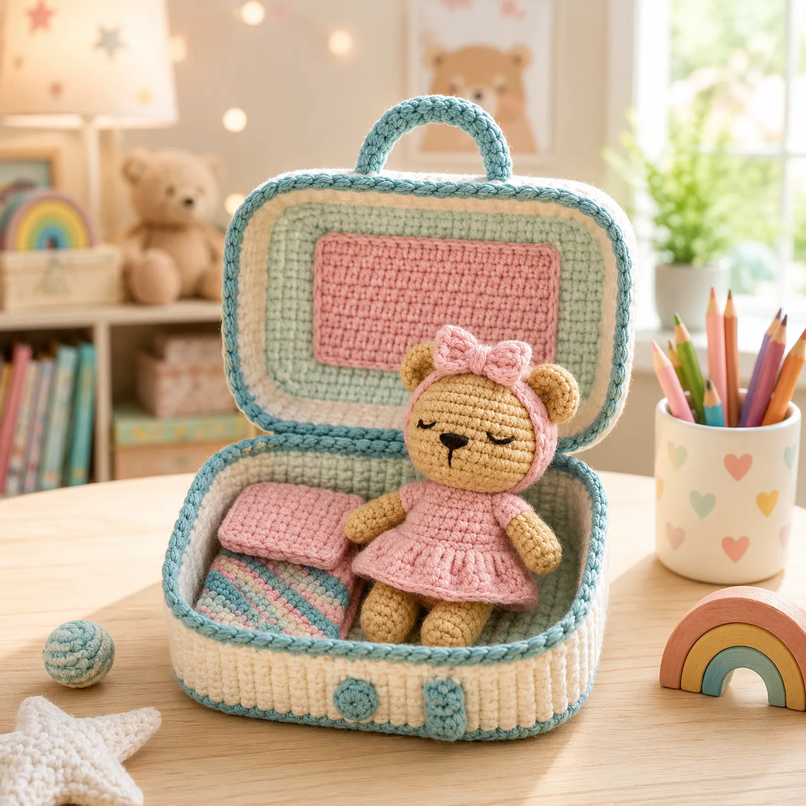 Bear Doll & Suitcase Set Crochet Pattern_result