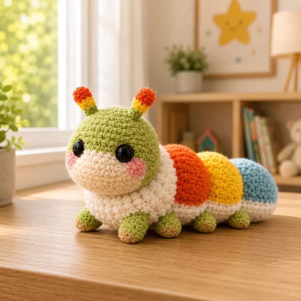 Crochet Caterpillar Amigurumi Crochet Pattern With Puffy Segments and Cute Antennae 2_result