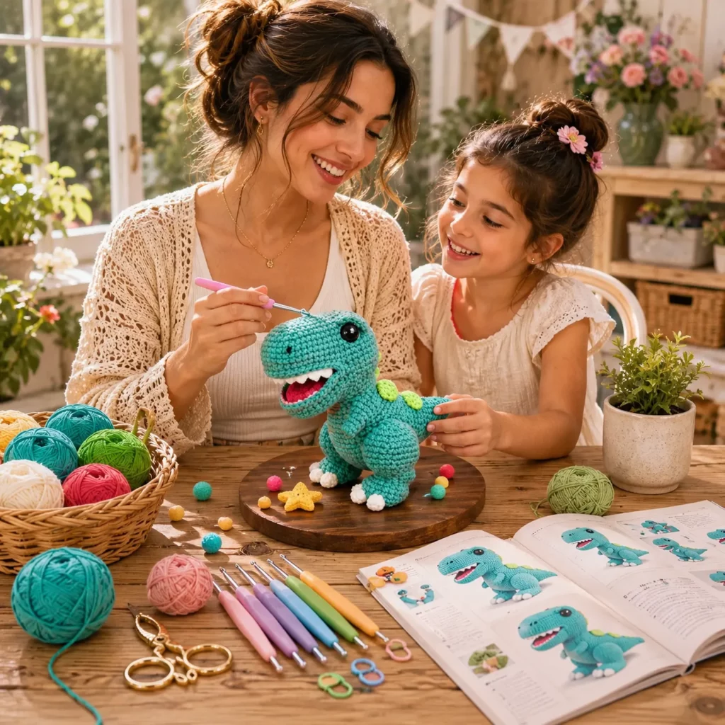 T-Rex Amigurumi Crochet Pattern (Free)- A Cute Dinosaur Plush With Big Smile, Teeth, and Tiny Arms 1_result