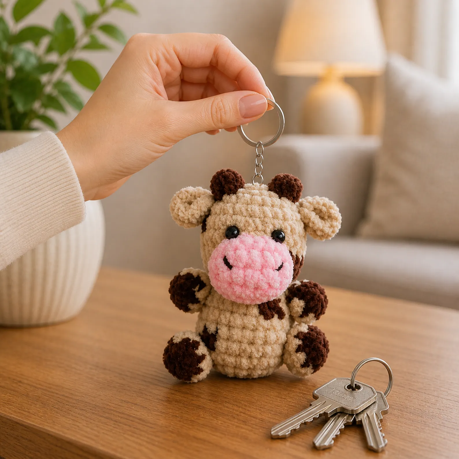 Mini Cow Keychain Amigurumi Crochet Pattern _result