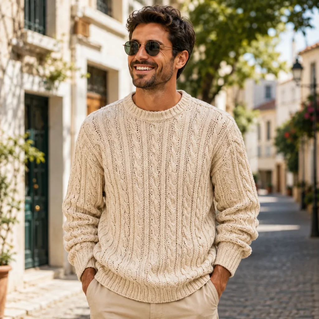 Timeless Crochet Pattern for a Men's Cable Knit Sweater_result