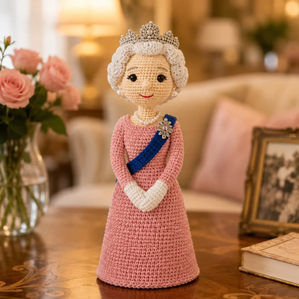 Royal-Inspired Amigurumi Doll Crochet Pattern With Crown, Sash, and Elegant Gown_result
