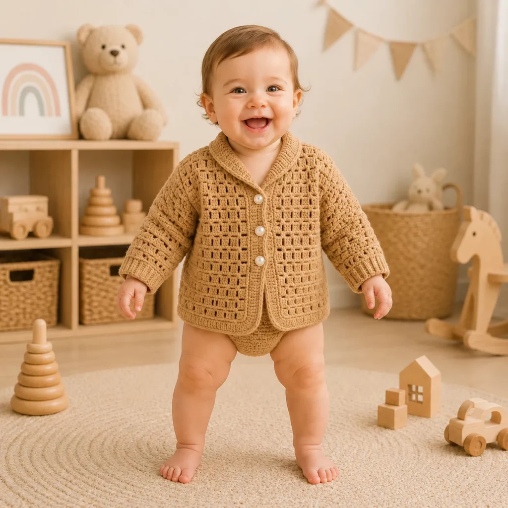 Classic Baby Crochet Pattern for a Cozy Textured Cardigan 1_result