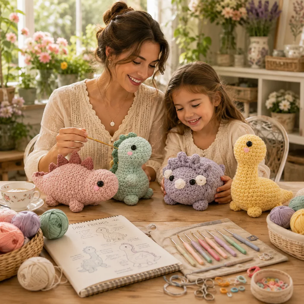 Mini Dinosaur Amigurumi Crochet Pattern (Free)- 4 Cute Dino Plushies You Can Make Fast (Stego, Triceratops, Bronto + Baby Dino) 1_result